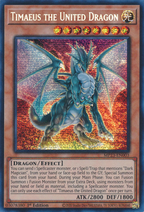 Timaeus the United Dragon [MP23-EN003] Prismatic Secret Rare | Card Merchant Takapuna