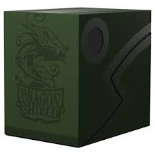 Dragon Shield Double Shell Deck Box - Green/Black | Card Merchant Takapuna