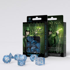 Elvish Translucent & blue Dice Set (7) | Card Merchant Takapuna