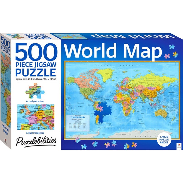 500 Piece Puzzle - Puzzlebilities World Map