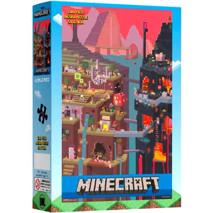 Minecraft World Red 1000 Piece Jigsaw Puzzle