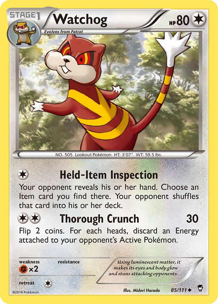 Watchog (85/111) [XY: Furious Fists] | Card Merchant Takapuna