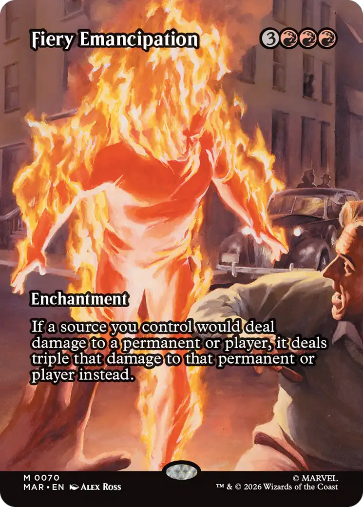 Fiery Emancipation (Borderless) [Marvel Universe: Eternal-Legal] | Card Merchant Takapuna