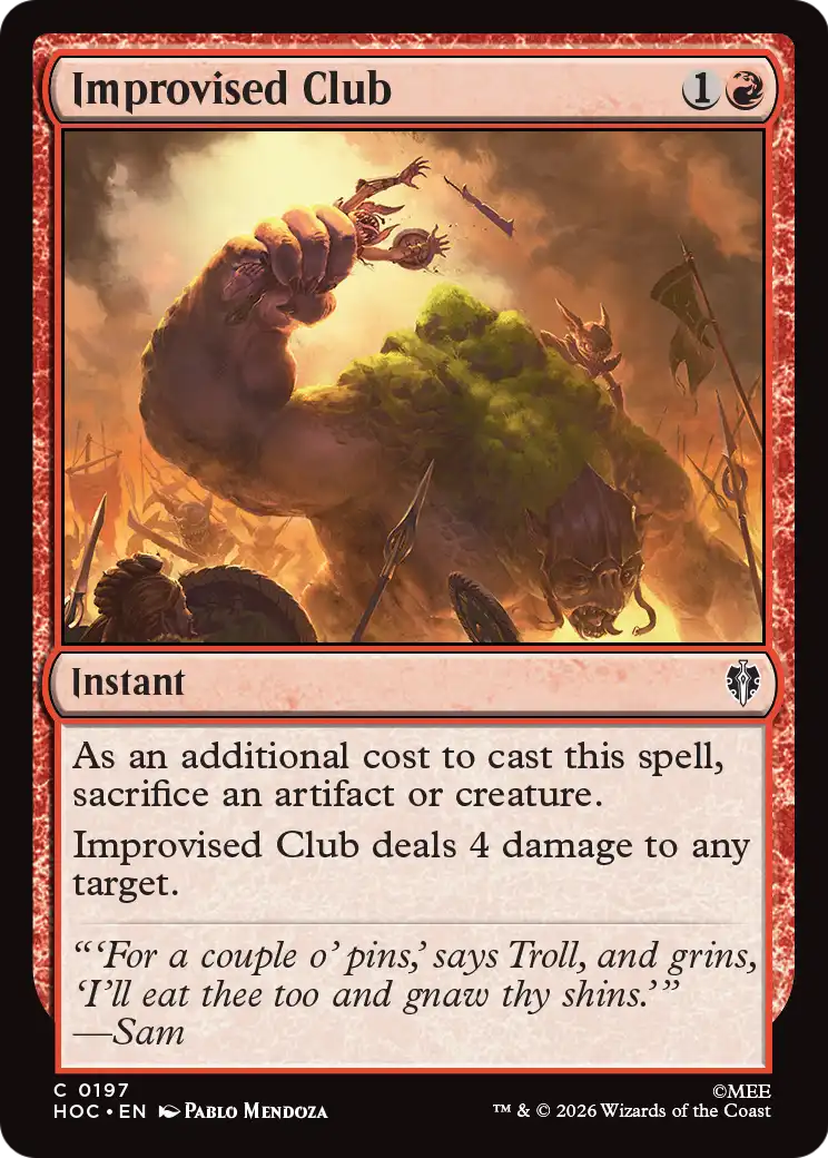 Improvised Club [The Hobbit: Eternal-Legal] | Card Merchant Takapuna