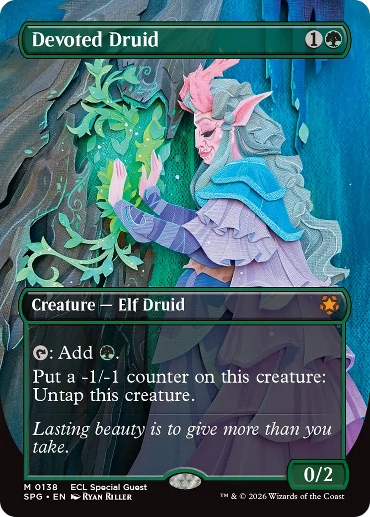 Devoted Druid (Borderless) [Lorwyn Eclipsed Special Guests] | Card Merchant Takapuna
