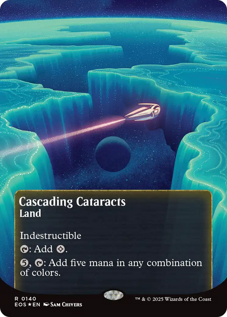 Cascading Cataracts (0140) (Borderless) (Galaxy Foil) [Edge of Eternities: Stellar Sights] | Card Merchant Takapuna