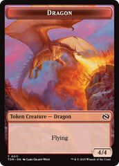 Dragon (0011) // Warrior Double-Sided Token [Tarkir: Dragonstorm Tokens] | Card Merchant Takapuna
