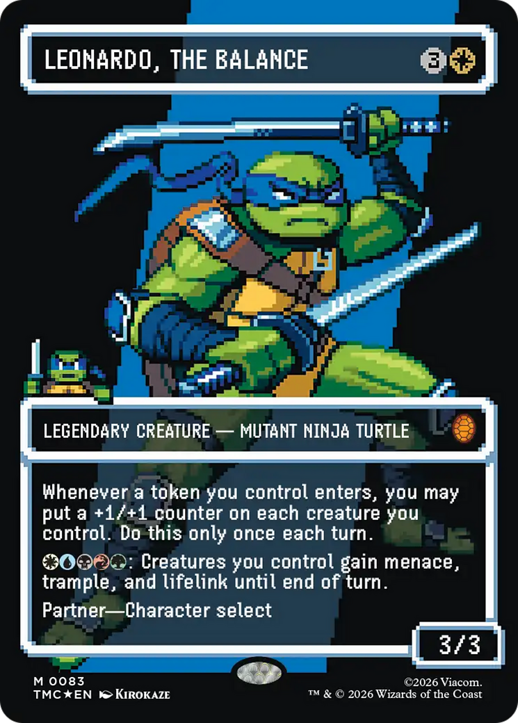 Leonardo, the Balance (0083) (Borderless) (Surge Foil) [Teenage Mutant Ninja Turtles Commander] | Card Merchant Takapuna