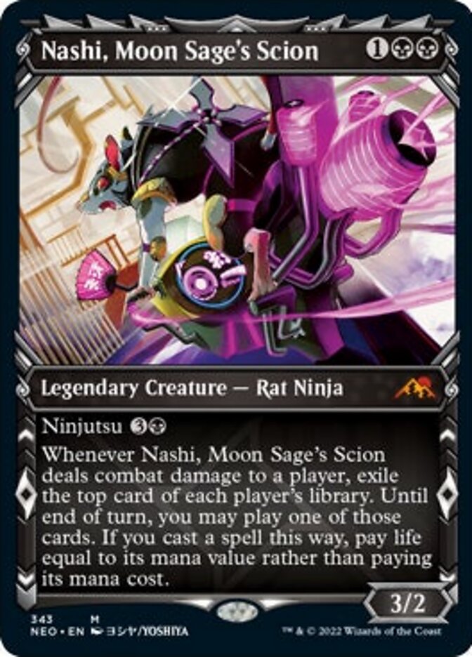 Nashi, Moon Sage's Scion (Showcase Ninja) [Kamigawa: Neon Dynasty] | Card Merchant Takapuna