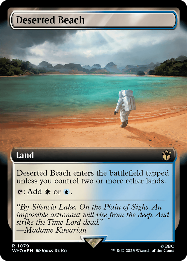 Deserted Beach (Extended Art) (Surge Foil) [Doctor Who] | Card Merchant Takapuna