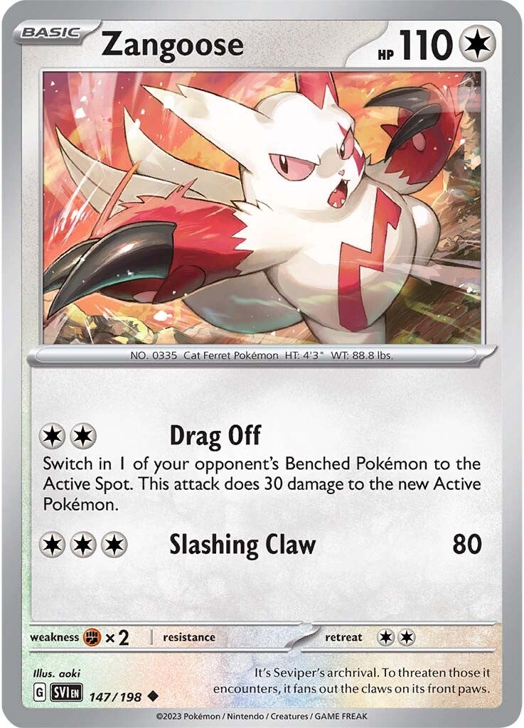 Zangoose (147/198) [Scarlet & Violet: Base Set] | Card Merchant Takapuna