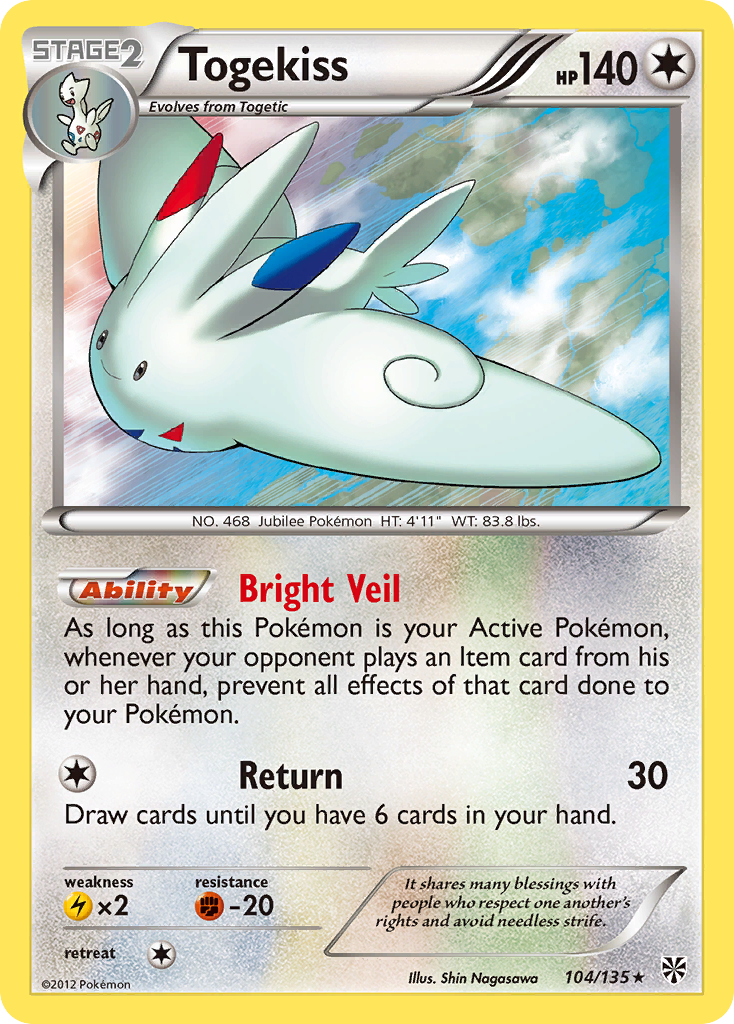 Togekiss (104/135) [Black & White: Plasma Storm] | Card Merchant Takapuna
