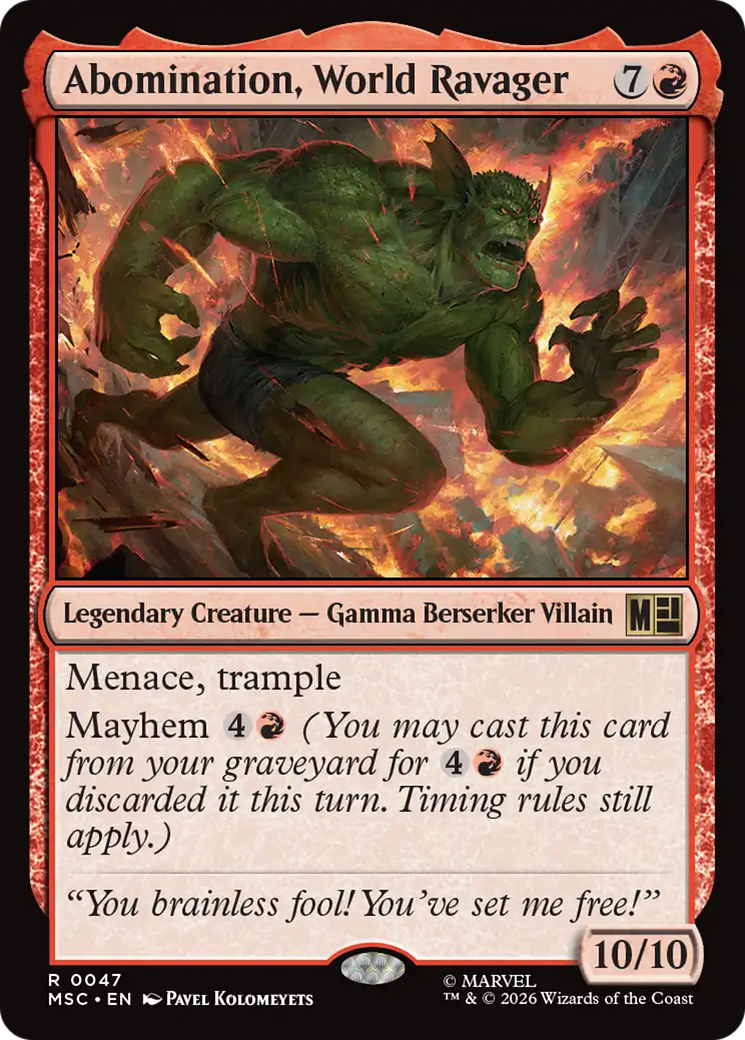 Abomination, World Ravager (Surge Foil) [Marvel Super Heroes Commander] | Card Merchant Takapuna