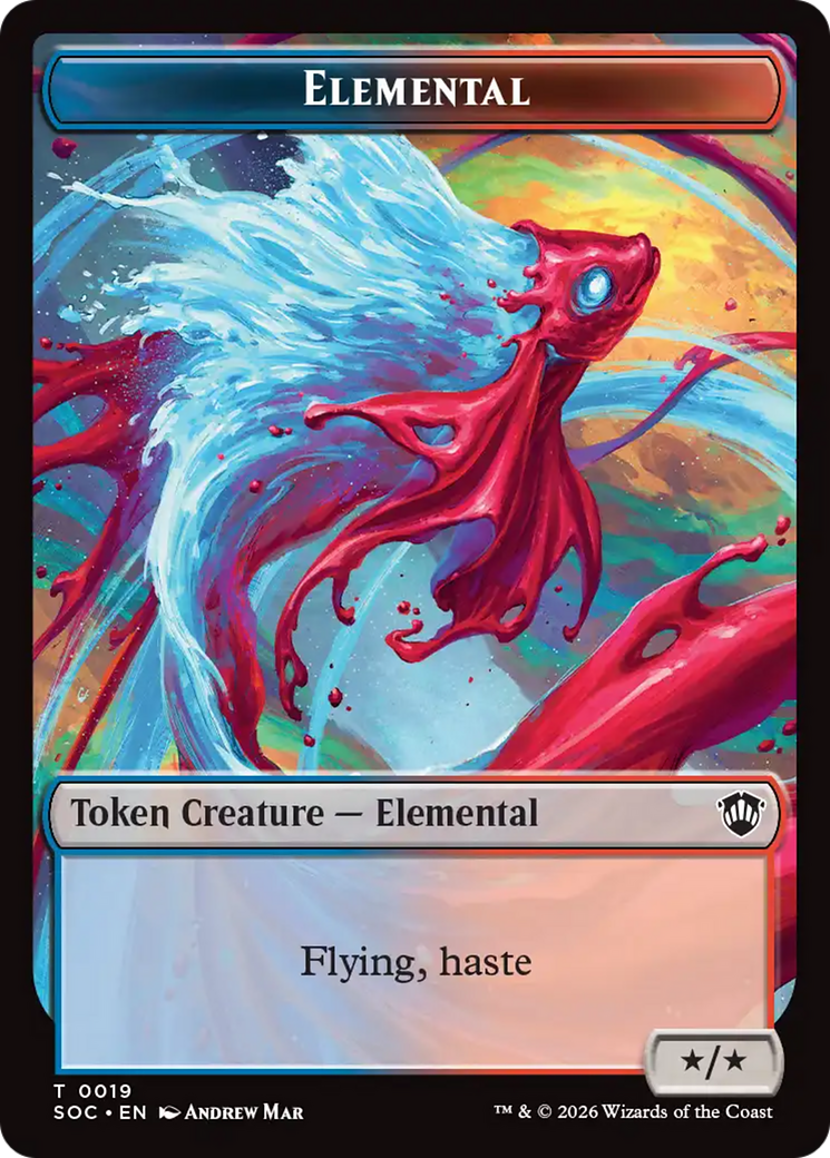 Elemental (0019) // Copy Double-Sided Token [Secrets of Strixhaven Commander Tokens] | Card Merchant Takapuna