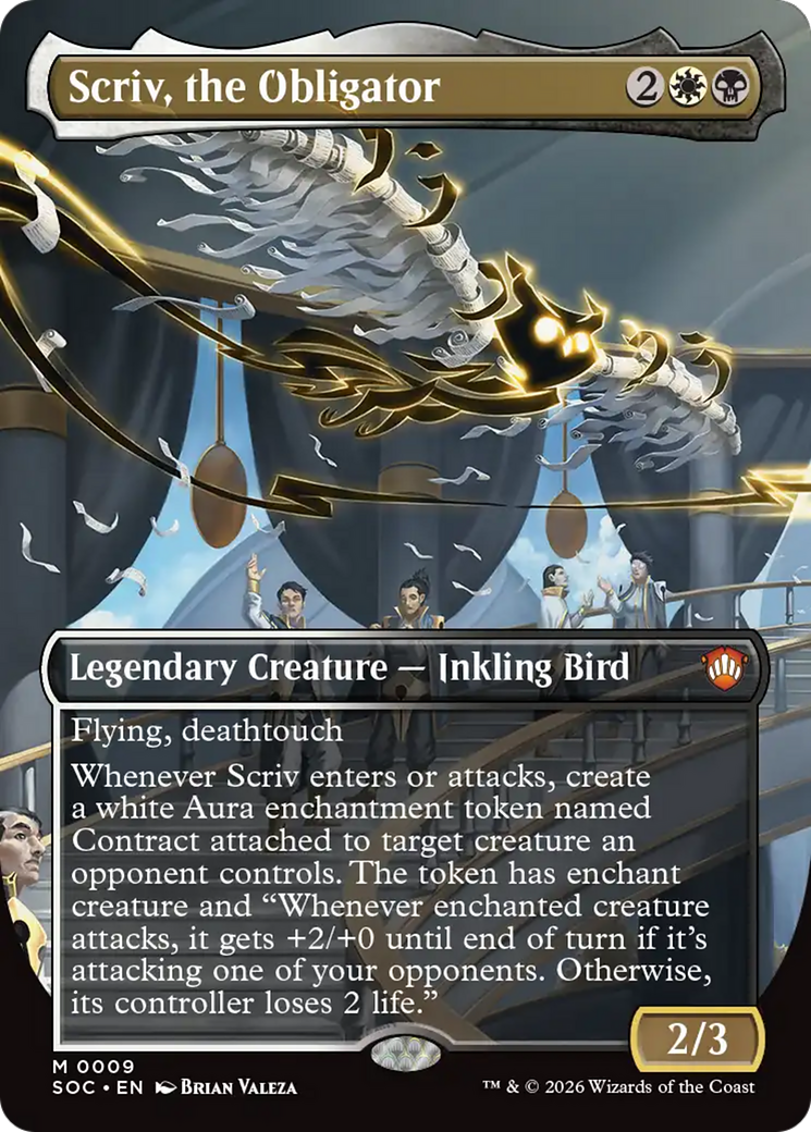 Scriv, the Obligator (Borderless) [Secrets of Strixhaven Commander] | Card Merchant Takapuna
