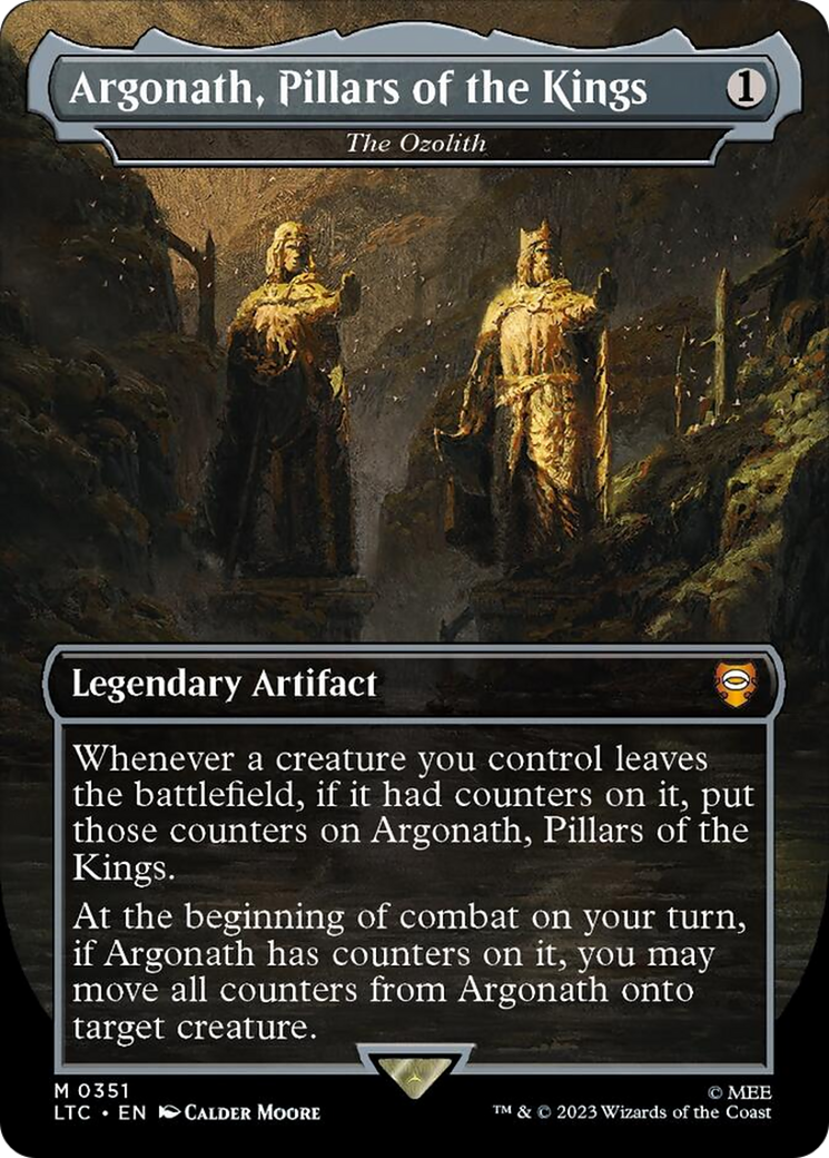 Argonath, Pillars of the Kings - The Ozolith (Borderless) (Surge Foil) [The Lord of the Rings: Tales of Middle-Earth Commander] | Card Merchant Takapuna
