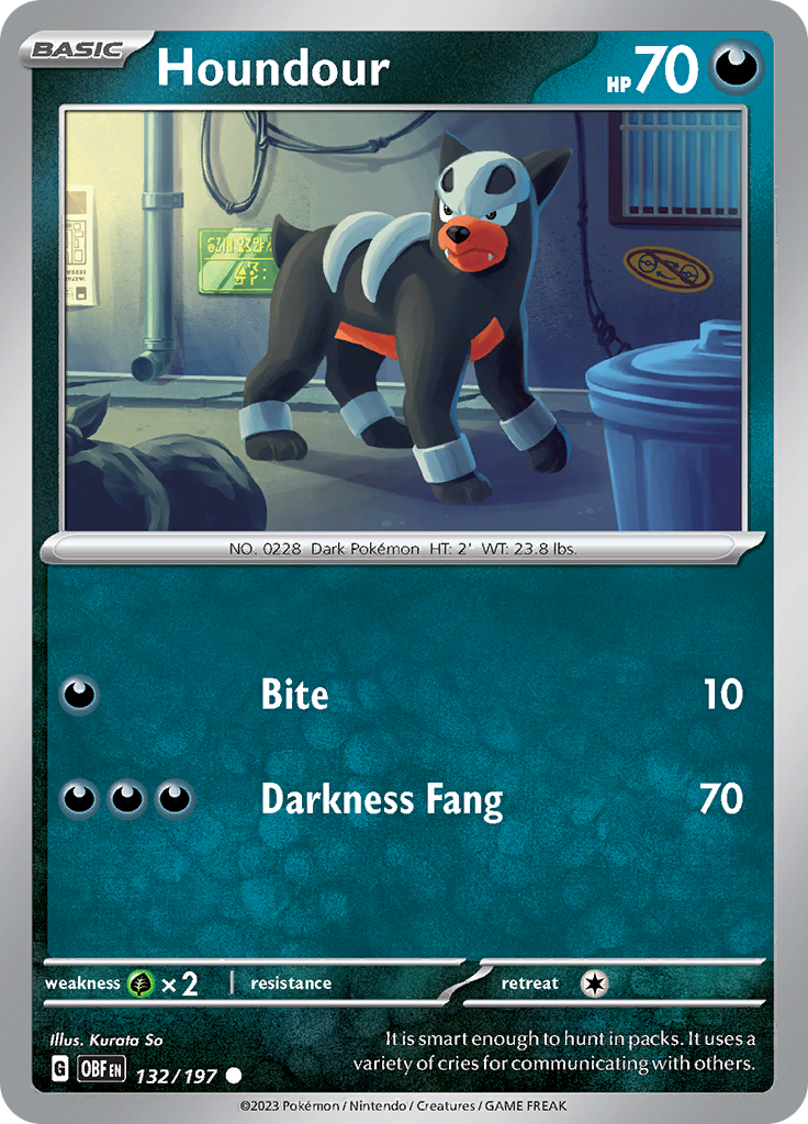 Houndour (132/197) [Scarlet & Violet: Obsidian Flames] | Card Merchant Takapuna