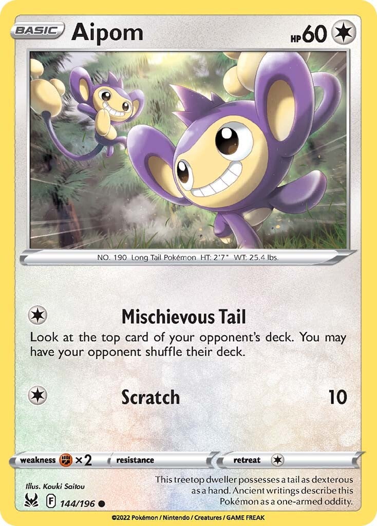Aipom (144/196) [Sword & Shield: Lost Origin] | Card Merchant Takapuna
