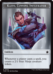 Emblem - Kaito, Cunning Infiltrator // Ninja Doubled-Sided Token [Foundations Tokens] | Card Merchant Takapuna