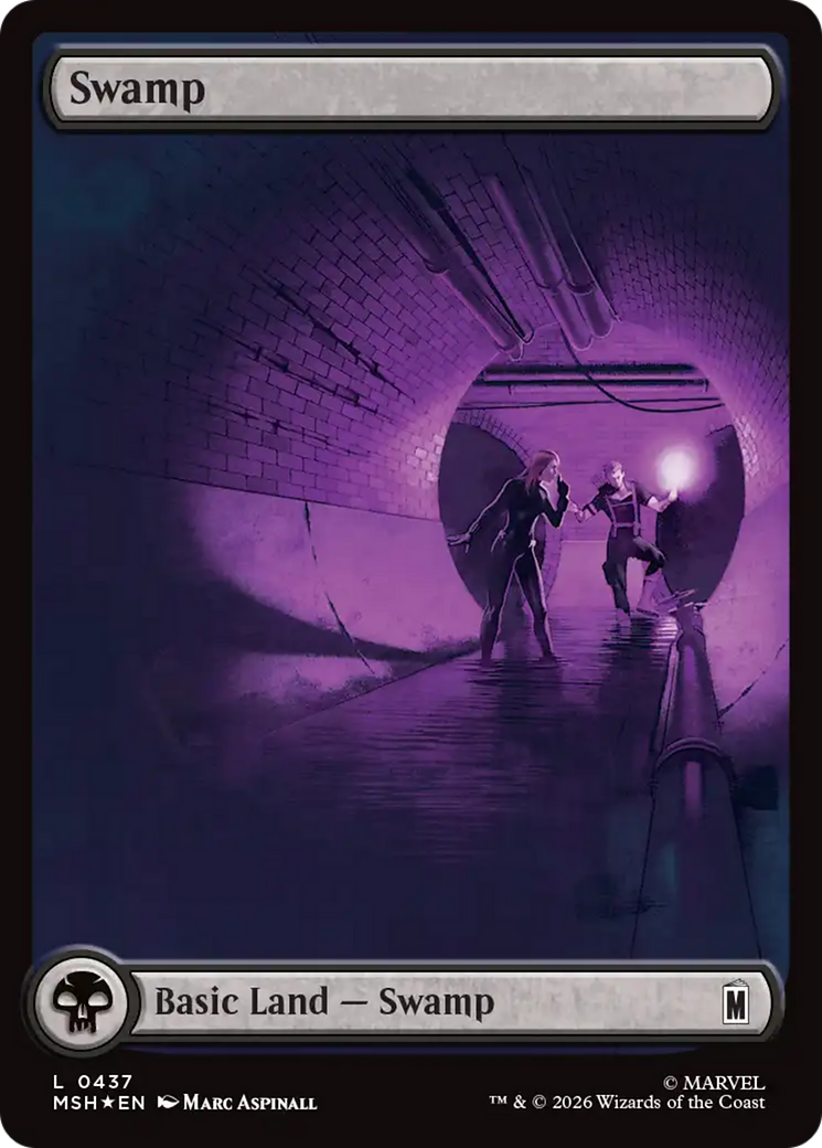 Swamp (0437) (Surge Foil) [Marvel Super Heroes] | Card Merchant Takapuna