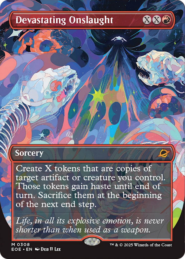Devastating Onslaught (Borderless) [Edge of Eternities] | Card Merchant Takapuna