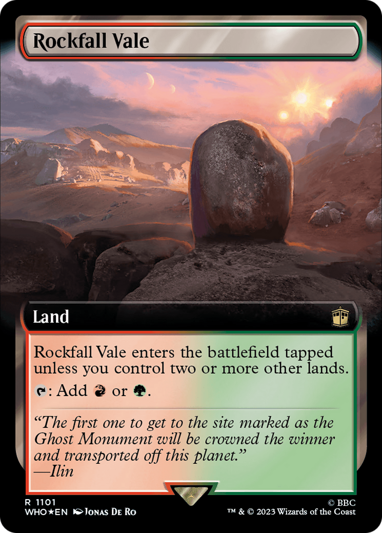 Rockfall Vale (Extended Art) (Surge Foil) [Doctor Who] | Card Merchant Takapuna