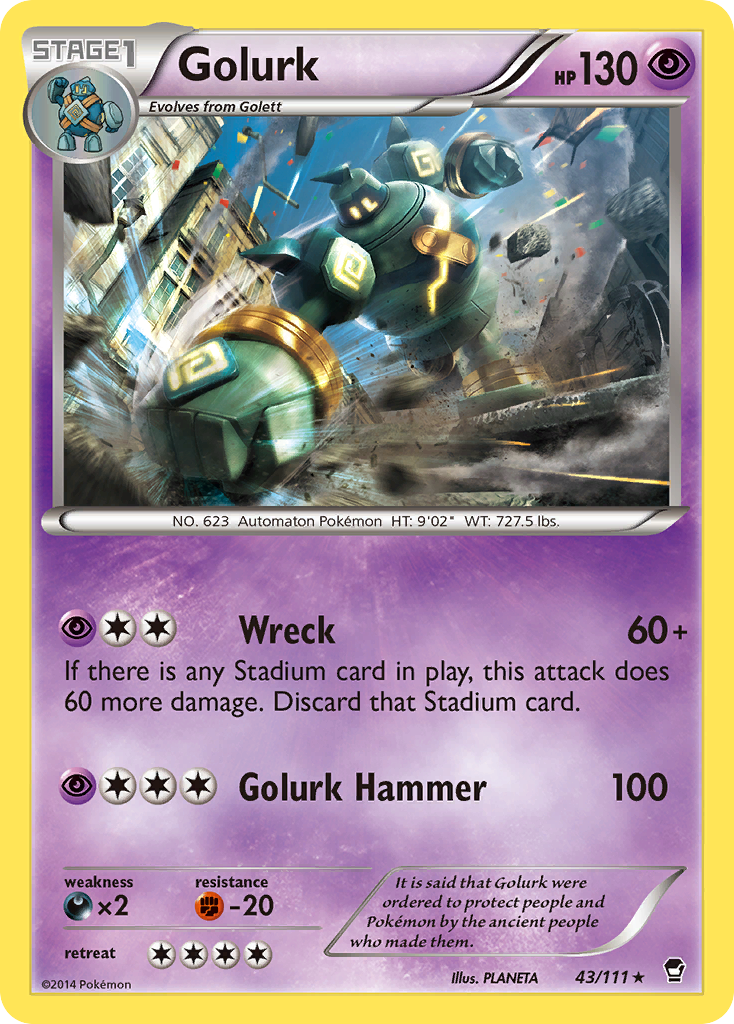 Golurk (43/111) [XY: Furious Fists] | Card Merchant Takapuna