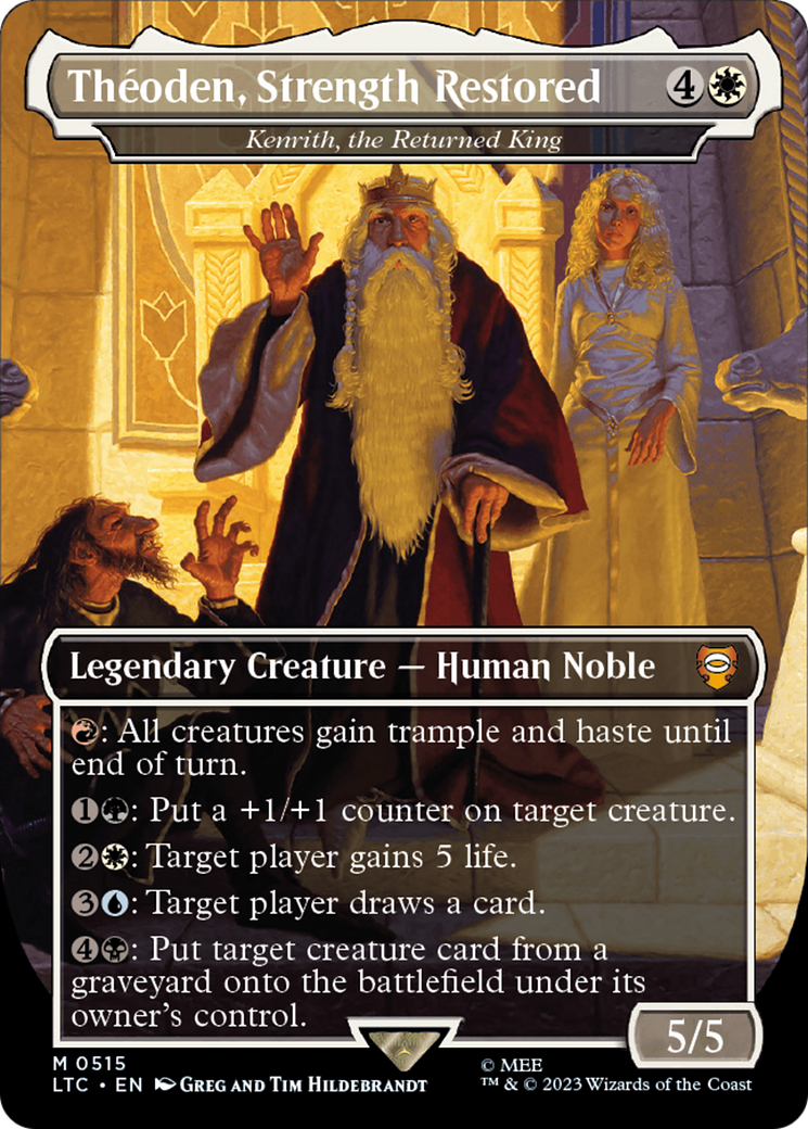 Theoden, Strength Restored - Kenrith, the Returned King (Borderless) [The Lord of the Rings: Tales of Middle-Earth Commander] | Card Merchant Takapuna