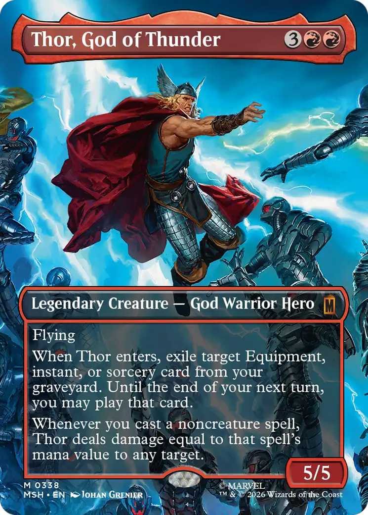 Thor, God of Thunder (Borderless) (0338) [Marvel Super Heroes] | Card Merchant Takapuna