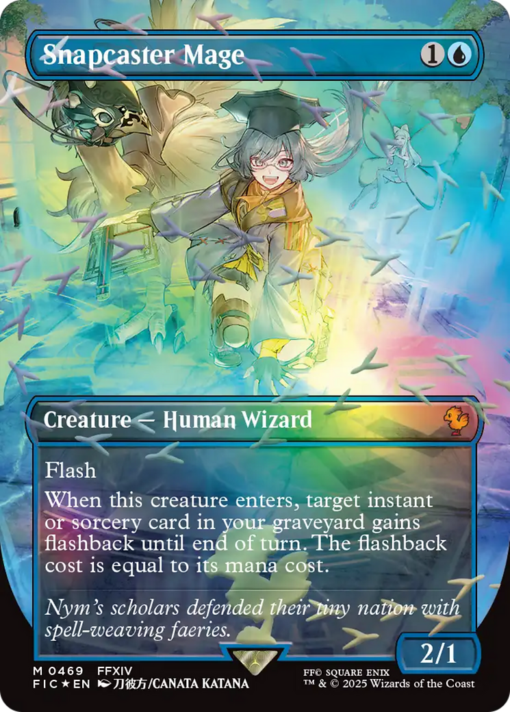 Snapcaster Mage (Borderless) (Chocobo Track Foil) [FINAL FANTASY Commander] | Card Merchant Takapuna