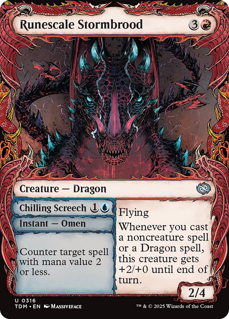 Runescale Stormbrood (Showcase) [Tarkir: Dragonstorm] | Card Merchant Takapuna