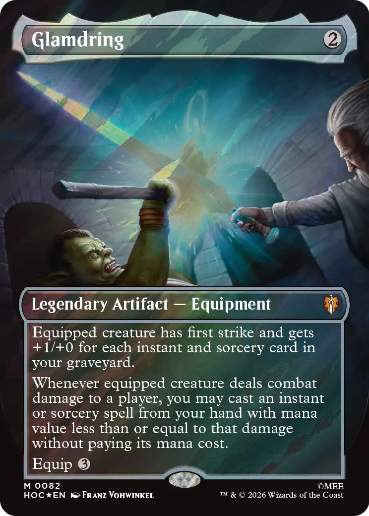 Glamdring (Borderless) (Surge Foil) [The Hobbit: Eternal-Legal] | Card Merchant Takapuna