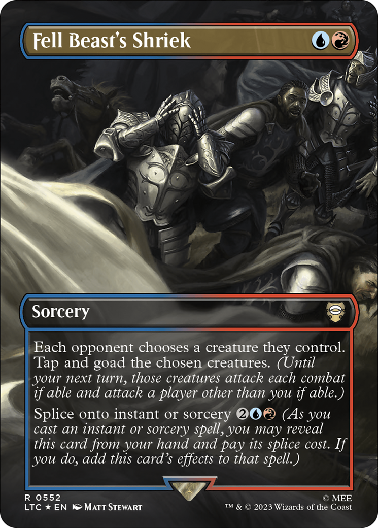Fell Beast's Shriek (Borderless) (Surge Foil) [The Lord of the Rings: Tales of Middle-Earth Commander] | Card Merchant Takapuna