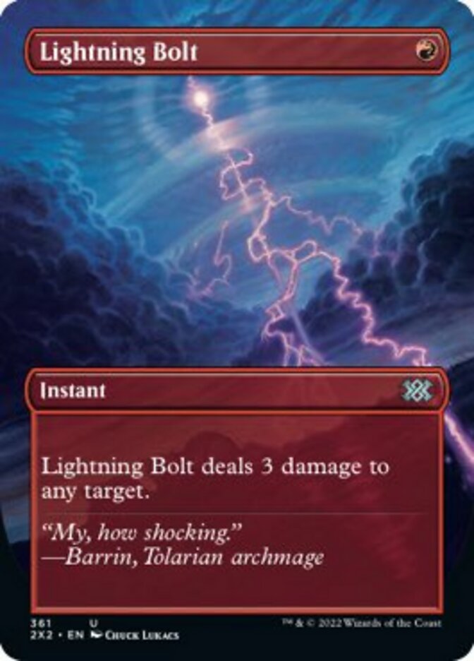 Lightning Bolt (Borderless Alternate Art) [Double Masters 2022] | Card Merchant Takapuna