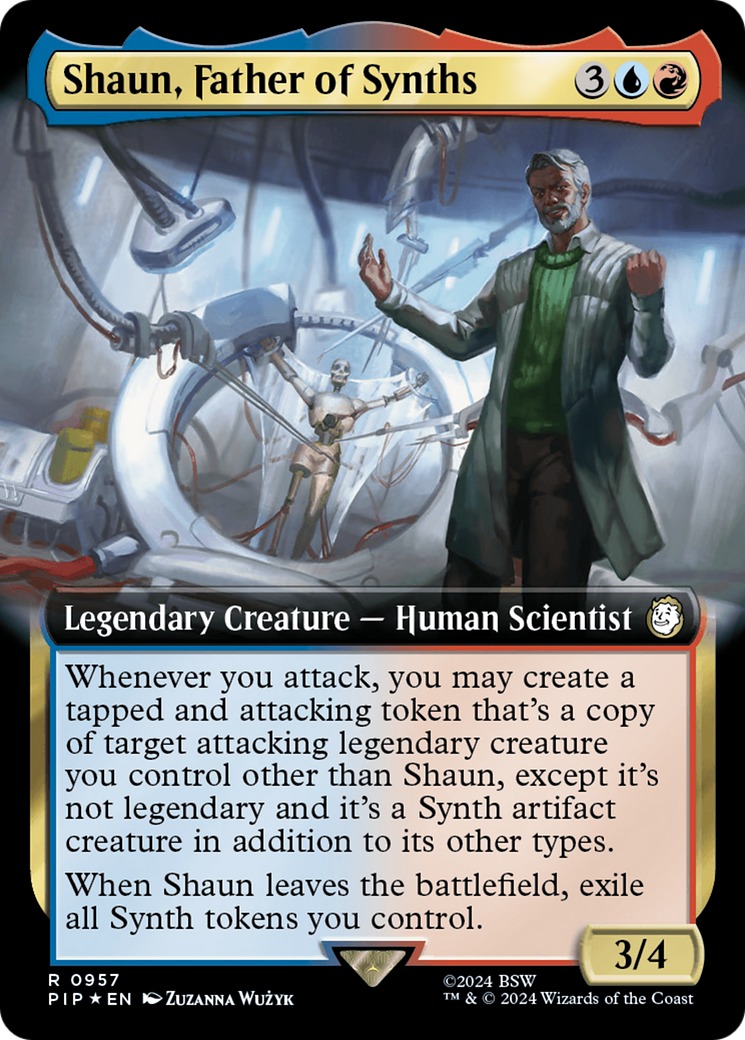 Shaun, Father of Synths (Extended Art) (Surge Foil) [Fallout] | Card Merchant Takapuna