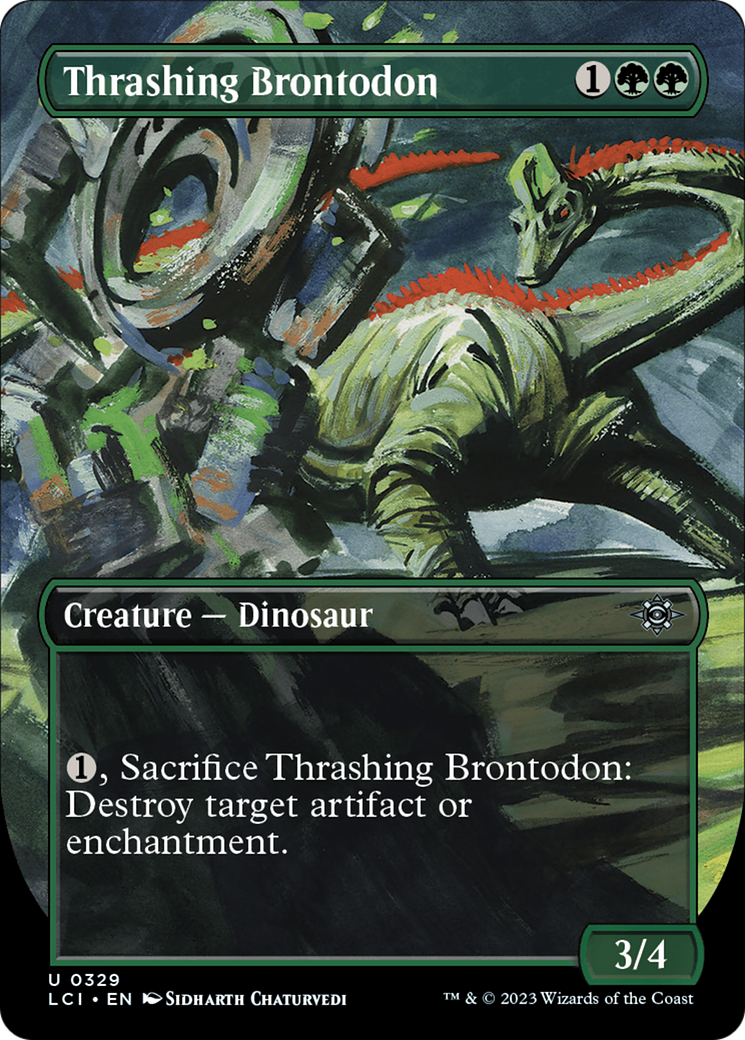 Thrashing Brontodon (Borderless) [The Lost Caverns of Ixalan] | Card Merchant Takapuna