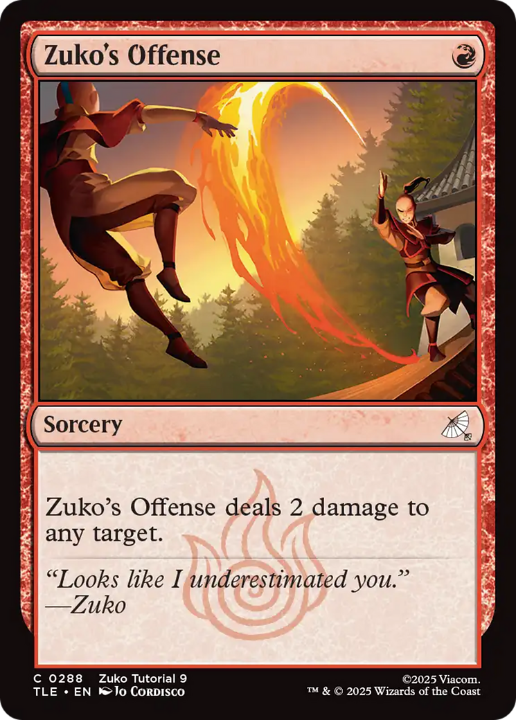 Zuko's Offense (0288) [Avatar: The Last Airbender: Eternal-Legal] | Card Merchant Takapuna