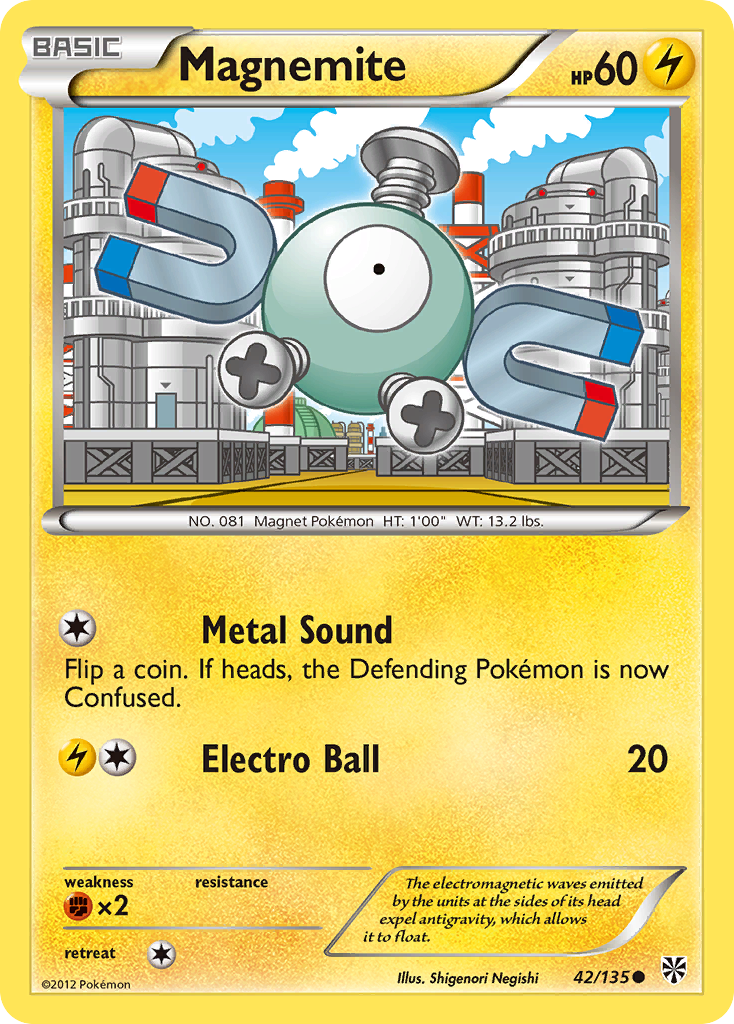Magnemite (42/135) [Black & White: Plasma Storm] | Card Merchant Takapuna
