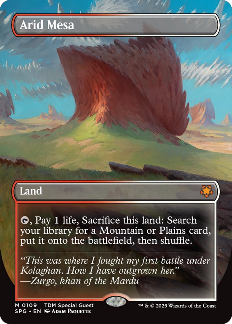 Arid Mesa (Borderless) [Tarkir: Dragonstorm Special Guests] | Card Merchant Takapuna