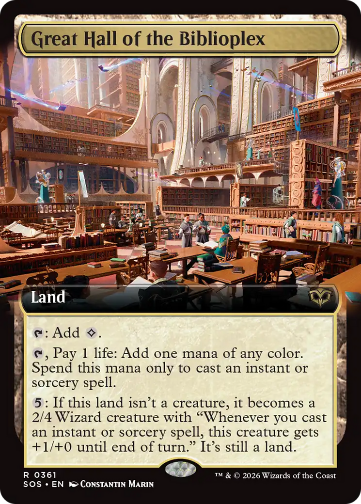 Great Hall of the Biblioplex (Extended Art) [Secrets of Strixhaven] | Card Merchant Takapuna