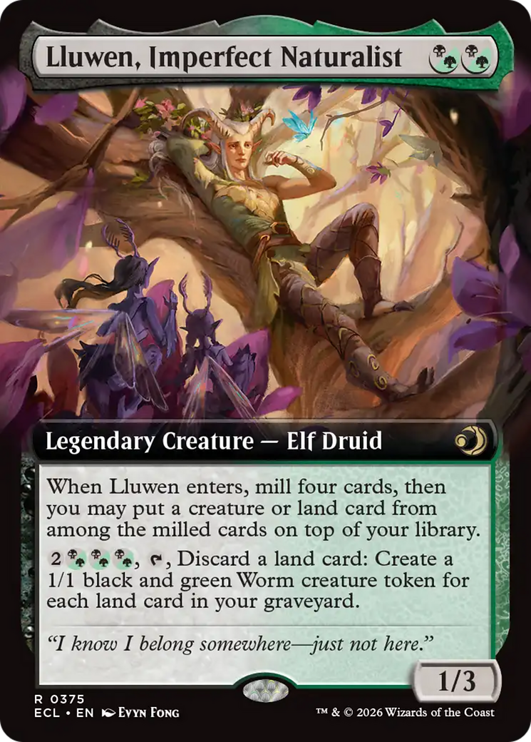 Lluwen, Imperfect Naturalist (Extended Art) [Lorwyn Eclipsed] | Card Merchant Takapuna