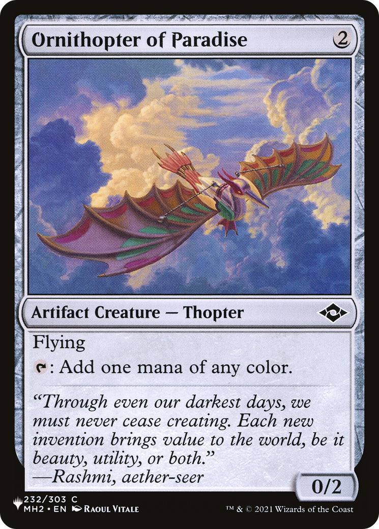 Ornithopter of Paradise [The List] | Card Merchant Takapuna