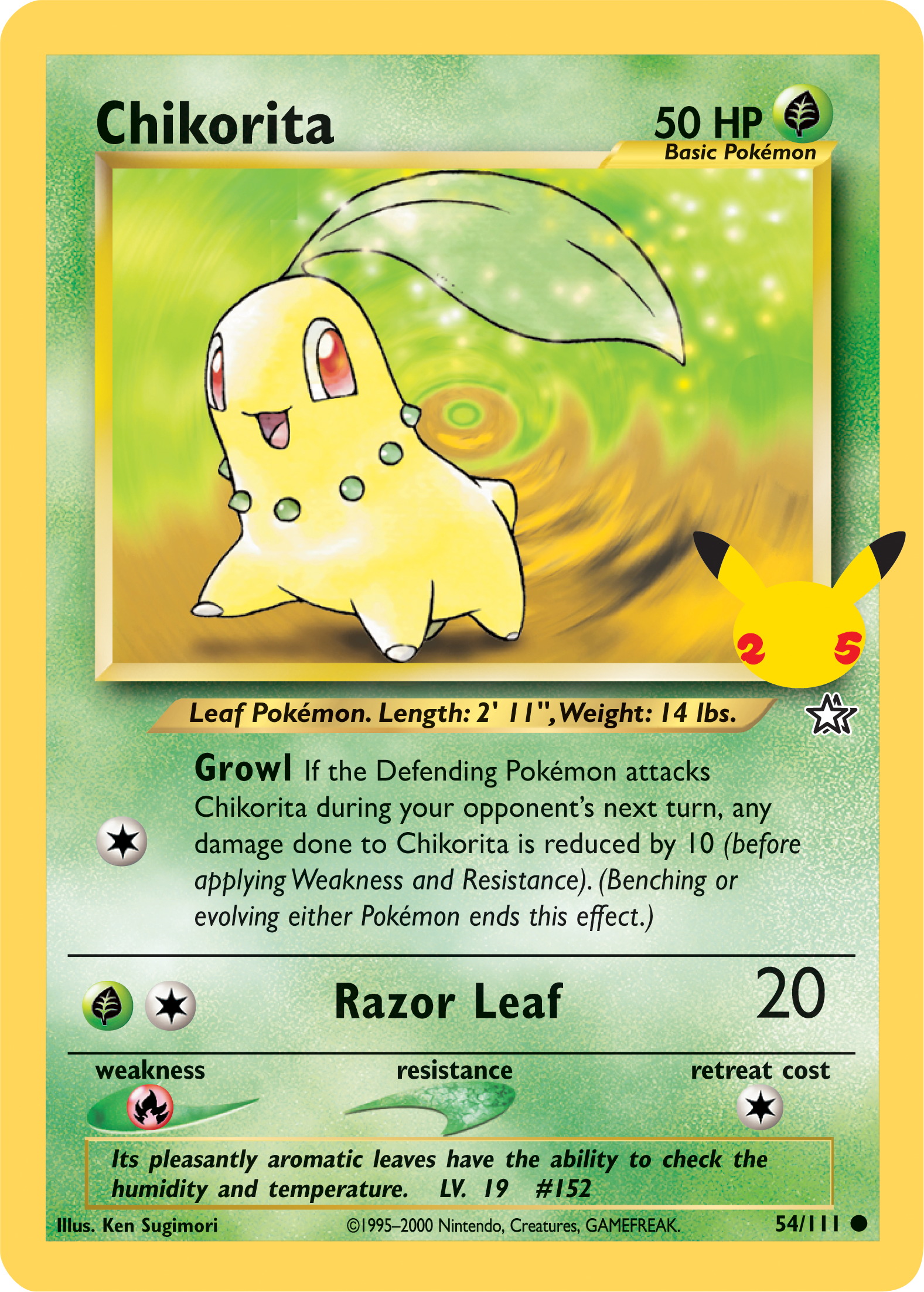 Chikorita (54/111) (Jumbo Card) [First Partner Pack] | Card Merchant Takapuna