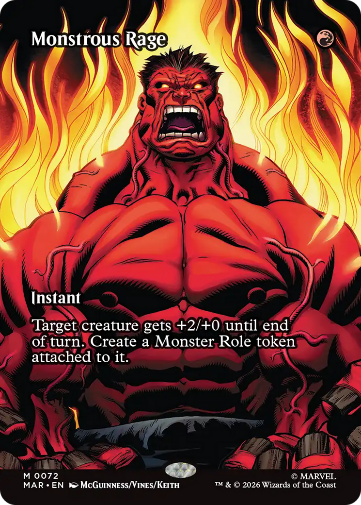 Monstrous Rage (Borderless) [Marvel Universe: Eternal-Legal] | Card Merchant Takapuna