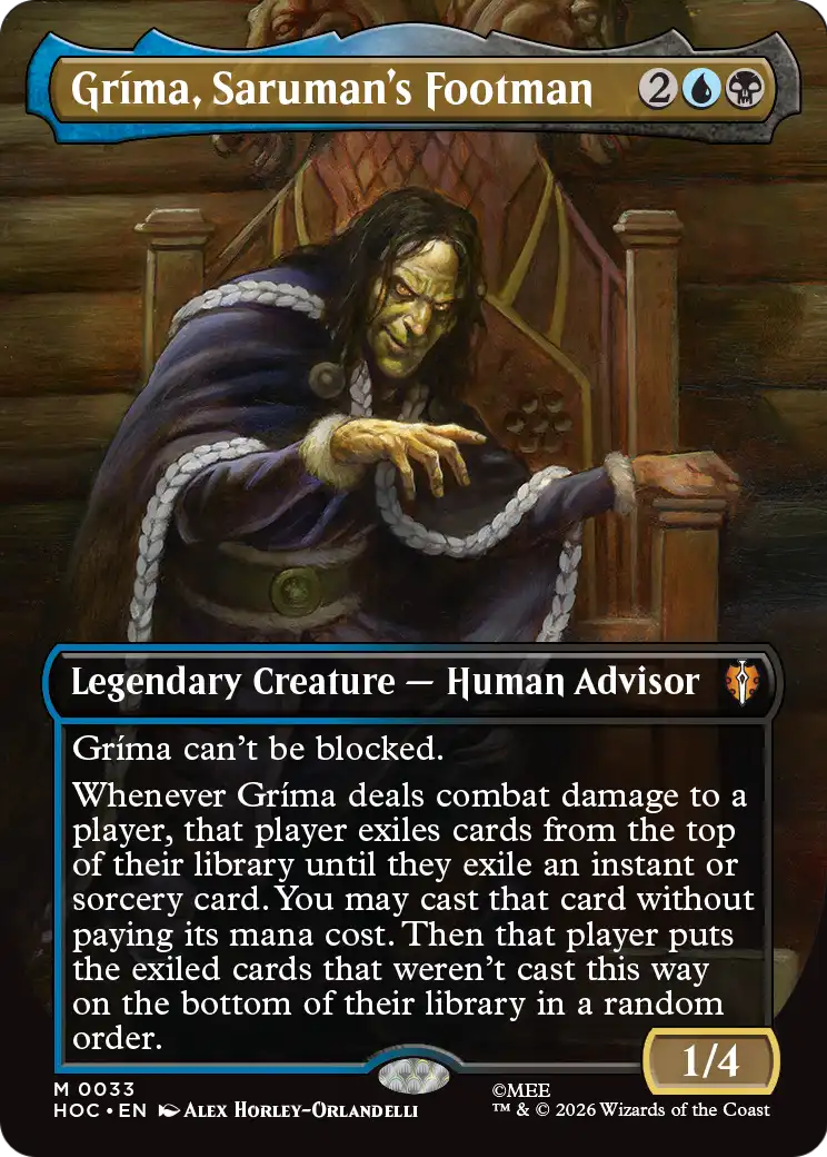 Grima, Saruman's Footman (Borderless) [The Hobbit: Eternal-Legal] | Card Merchant Takapuna