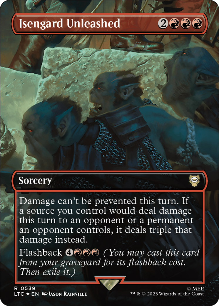 Isengard Unleashed (Borderless) (Surge Foil) [The Lord of the Rings: Tales of Middle-Earth Commander] | Card Merchant Takapuna