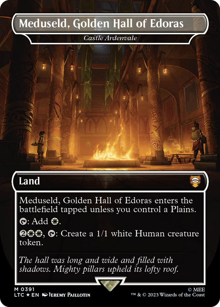 Meduseld, Golden Hall of Edoras - Castle Ardenvale (Borderless) (Surge Foil Realms and Relics) [The Lord of the Rings: Tales of Middle-Earth Commander] | Card Merchant Takapuna