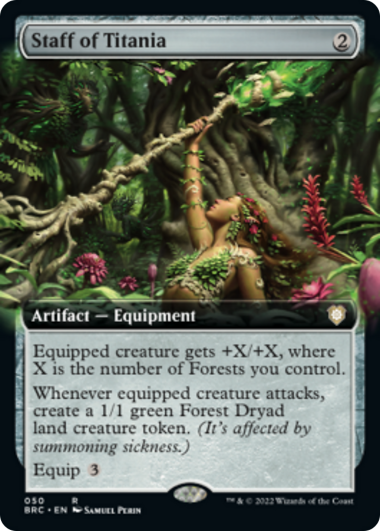 Staff of Titania (Extended Art) [The Brothers' War Commander] | Card Merchant Takapuna