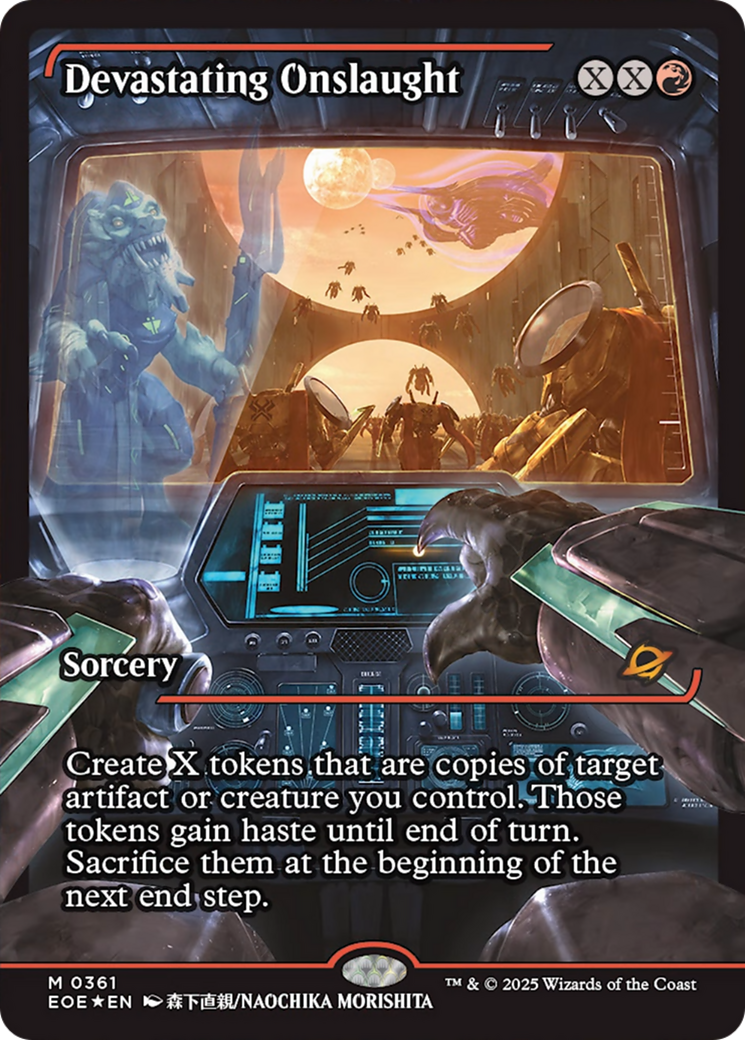 Devastating Onslaught (0361) (Showcase) [Edge of Eternities] | Card Merchant Takapuna