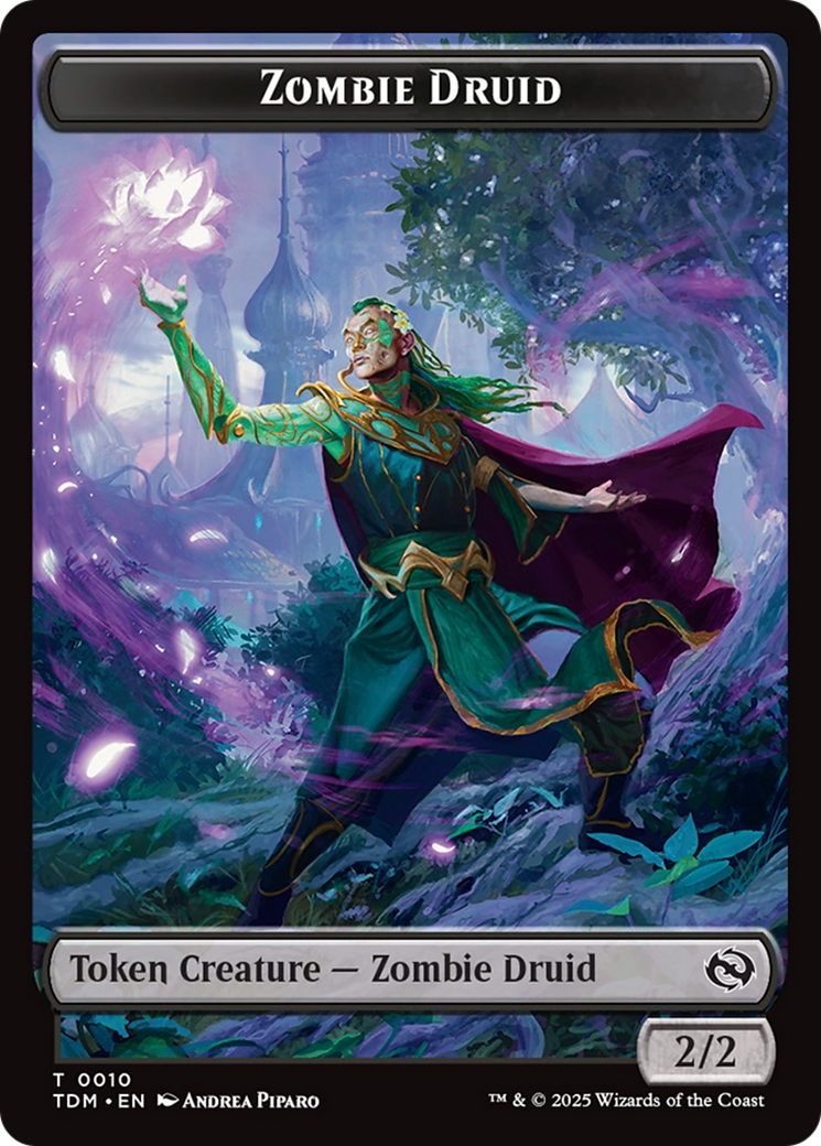 Salamander Warrior // Zombie Druid Double-Sided Token [Tarkir: Dragonstorm Commander Tokens] | Card Merchant Takapuna